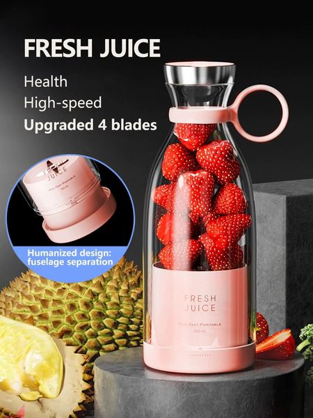 Reupt Blender Portable 350ml Mini Smoothies 1400mAh Juice Fresh Travel Mixer Electric Kitchen 240415