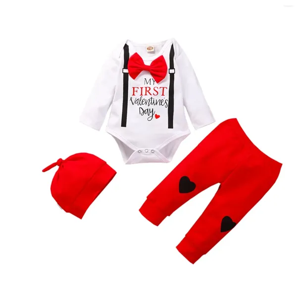 Set di abbigliamento stampa per bambini di San Valentino per ragazzi pannelli a quadri pannelli per pagliaggio per bambini outfitsset da jogging da jogging da jogging