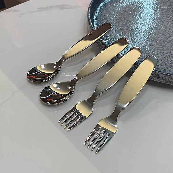 Scoops da tè per bambini Table Tavoli approfonditi Assistentato in acciaio inossidabile cucchiaio per bambini Eating Fork 304