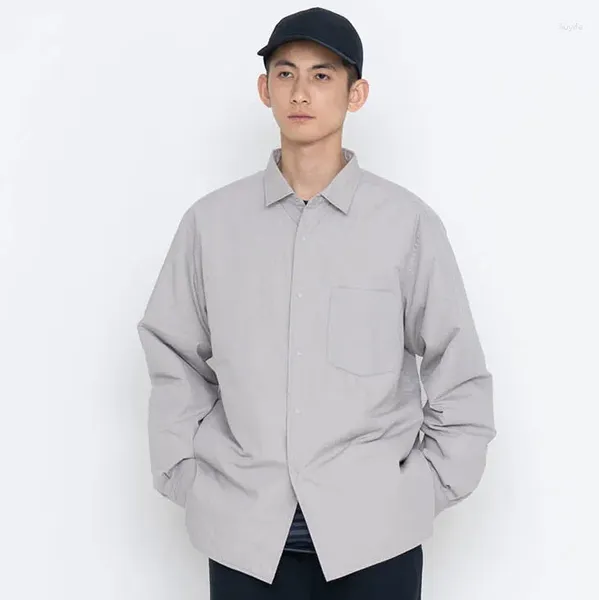 Camisas casuais masculinas A primavera japonesa e o outono de botão solto clipe camisa de algodão para homens Arábico Coreano Fashion Streetwear