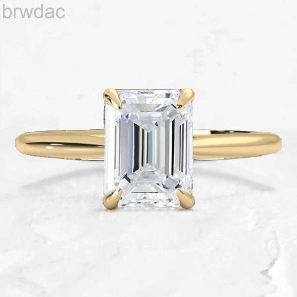 Anel de solitário exclusivo natural 1ct 2ct 3ct anel de moissanita 925 anéis de corte em prata esterlina para mulheres solitas de ouro jóias de casamento d240419