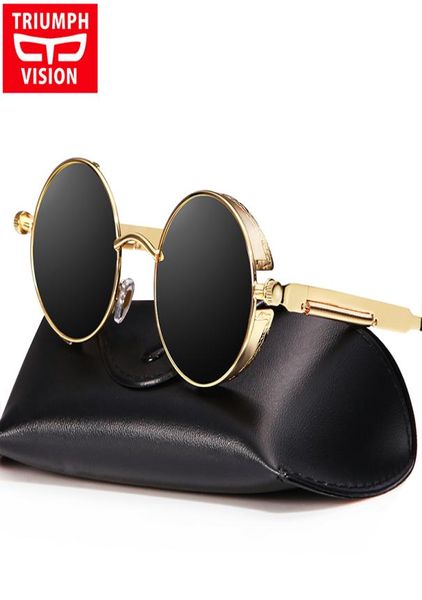 Vision Male Vintage Round Suntete Солнцезащитные очки Polarized Men Men Stampunk Shades Sun Glasses для мужчин Retro 2020 Oculos8351966