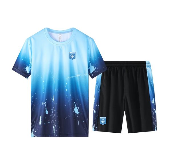 AJ Auxerre maschile abita per la casa per il tempo libero per abbigliamento sportivo sport per asciugatura rapida a maniche corta camicia sportiva per esterno