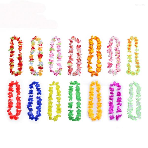 Fiori decorativi 500 pezzi Arriva forniture per feste in seta Hawaiian Flower Lei Garland Hawaii Ghirlande che Cheerleader Products Necklace