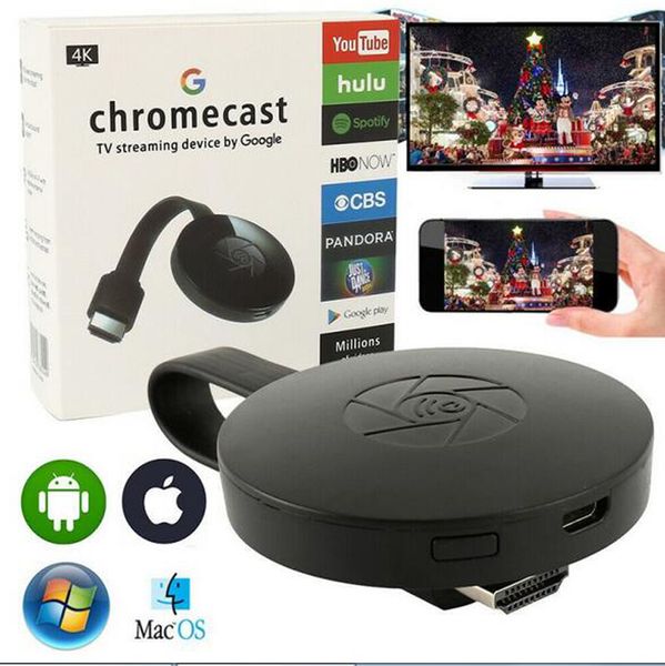 Mini Dongle Miracast Google Chromecast 2 Audioempfänger G2 Mirascreen Wireless Anycast WiFi Display 1080p 4K 5G DLNA Airplay für Android iOS Mac TV -Stick für HDTV New