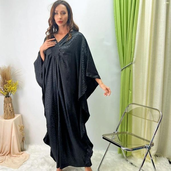 Этническая одежда Kaftan abaya Design Muss Muss Women Fashion Middle East Solid Color Большой размер свободный подол Исламский халат