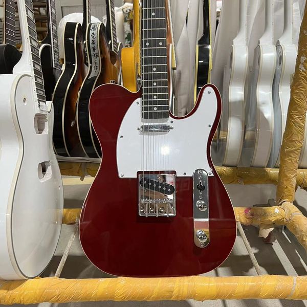 Fabrika Doğrudan Satış Elektro Gitar Çift Bağlayıcı Gülağacı Frettboard Maun Vücut Kırmızı Renk 6 Dizeler Gitarra Sağ