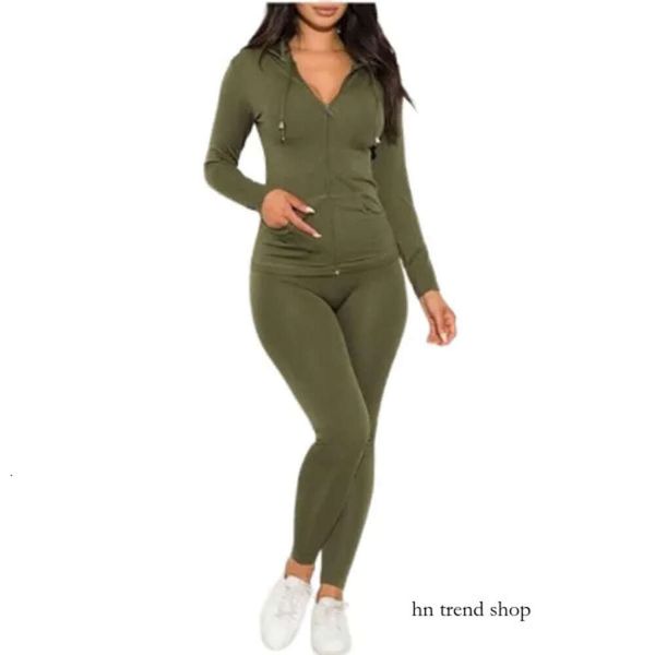 Mulheres Casual Cor Solid Color Duas peças Tracksuit Festival Roupas Outono Top de inverno+Pant Suites Suites Neon 2 peças Roupas correspondentes 767