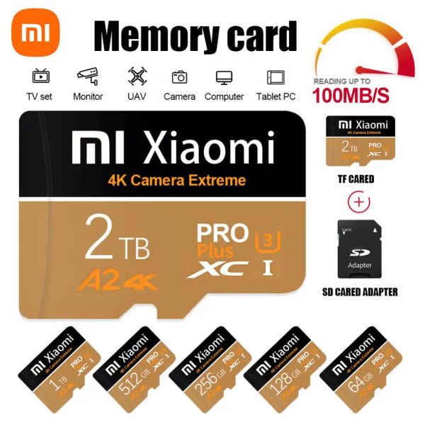 Schede Xiaomi 1TB 2 TB SD SCHIE Extreme Pro Memory Card High Speed U3 4K UHD Video Micro TF SD SD C10 V30 Flash Schede per PC fotocamera