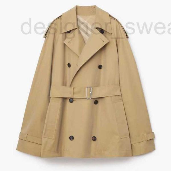 Trench da donna Designer Designer di alta qualità a vento Womens Spring and Autumn 24 Edizione coreana Popolare stile inglese Small Short Coat S010