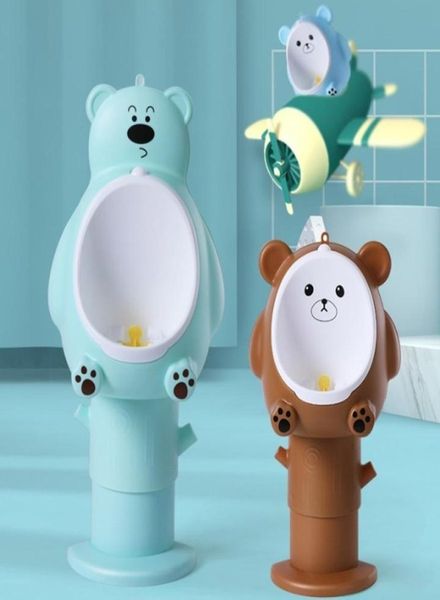 Cartoon Bear Wallmounted Haken Urinal Baby Verstellbares Heighöhe Jungen Töpfchen -Toilettentraining Kinder Stand vertikaler Urinal Pee Toilette L7449160