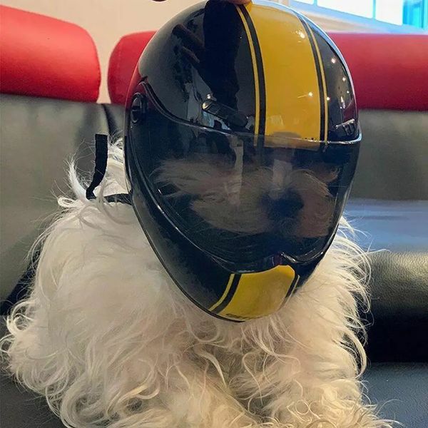 Модная безопасность домашних животных мини-мотоцикл шлем маленький собачьи щенки реквизит милые езды против столкновений
