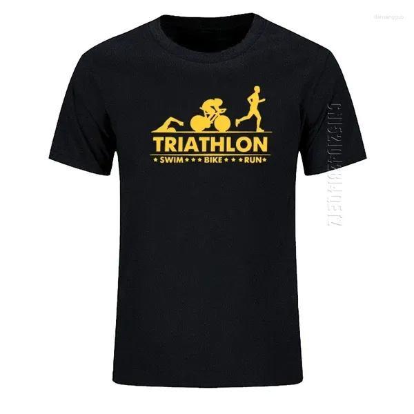 Ternos masculinos A1289 Triathlon Bike Run Run Athlete Sport Tshirt Men Streetwear
