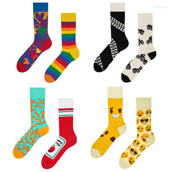 Frauen Socken Design kreativer unregelmäßiger AB -Stil Unisex für Männer Baumwolle Funny Crew Street Fashion Geschenkgroßhandel Großhandel