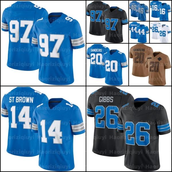 AMON-RA ST BROWN JAHMYR GIBBS Jersey de futebol Hendon, prostituta Barry Sanders Jameson Williams Sam Laporte Brian Brian Malcolm Rodriguez Jared Goff David Montgomery