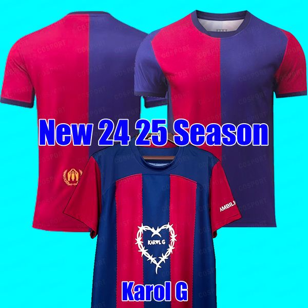 Lewandowski 24 25 Maglie da calcio KAROL G KIDS KIT CAMISETA 2024 2025 FC Shirt da calcio a casa Terza Quarta versione da donna Player Plus 4xl Raphinha Ferran Gavi