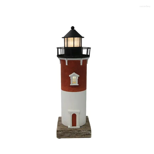 Figurine decorative American Retro Lighthouse Piccolo bar di luce fatta a mano/decorazione domestica Nostalgica creativa CraftArt