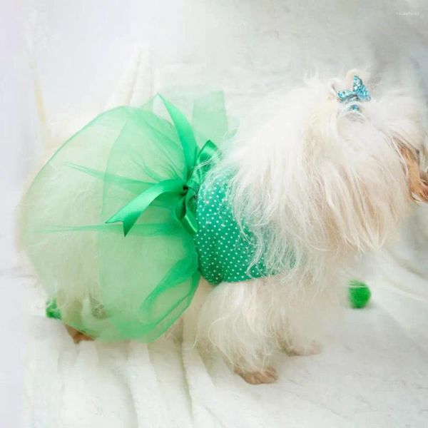 Roupas de vestuário de cachorro Vestidos de verão vestidos de animais finos de animais verdes, roupas frias e respiráveis para cães médios pequenos