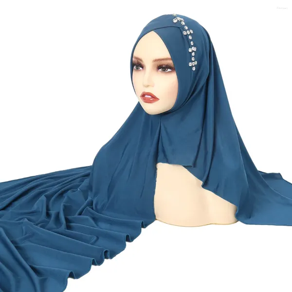 Ethnische Kleidung Ramadan muslimische Frauen Sofortiger Schal Hijab ein Stück Amira Headscarf Turban Hut Schals Wickel Stirn Cross Bandanas Islamisch