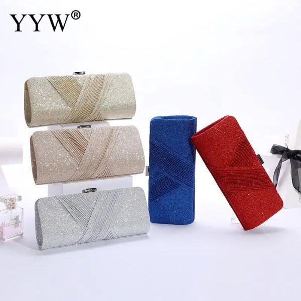 Ведра yyw sequined glitter banquet clutch sacks womens 2021 мешки на плече с цепными пельмени кошелек золотые серебряные вечерние лафты вечеринки