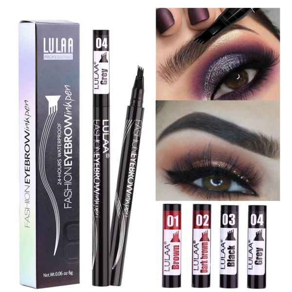 Maschine 1pcs Frauen Make -up -Skizze Flüssigkeit 4 -Claw -Augenbrauen Bleistift wasserdichte braune Augenbrauen Tattoo Dye Tint Stift Liner Langlebige Augenbrauen