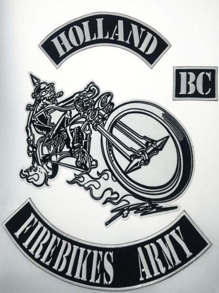 Nuovo arrivo in olandese Firebikes Army ricamato ferro ricamato per giubbotto in pelle cucire su qualsiasi abbigliamento di grandi dimensioni patch 9860223 9860223