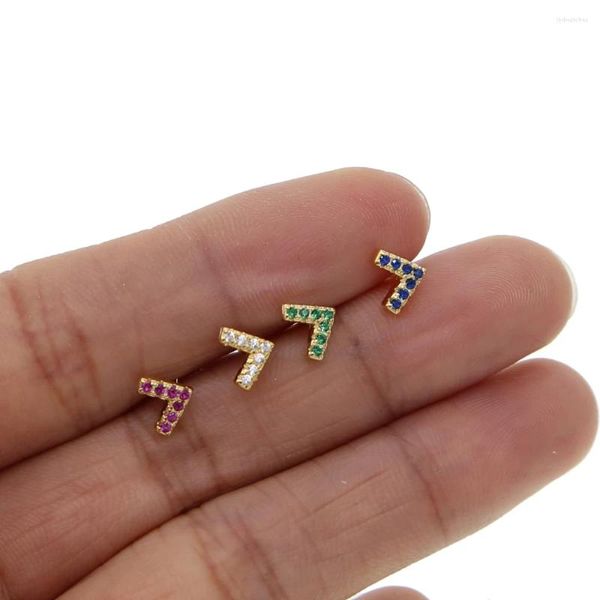 Brincos de garanhão 925 prata esterlina Mimi pequenos pinos vermelhos azuis verdes brancos brancos colorido colorido seta breol de ouro jóias de piercing multi piercing