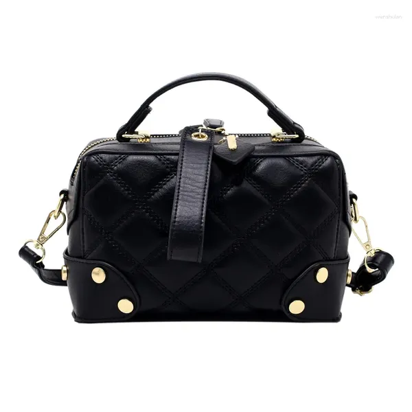 BAG High Sense Women 2024 Fashion Rhombus portátil Boston Wild Ombro Messenger