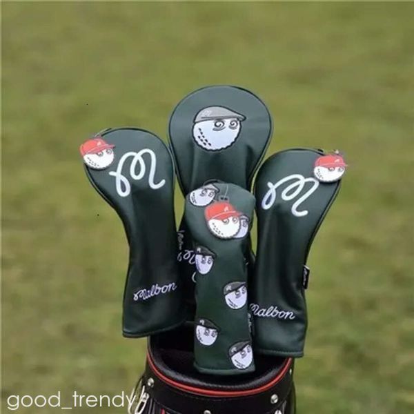 Malbon Golfprodukte 2 Farben Cap Fisherman Hut Golf Club #1 #3 #5 Wood Headcovers Fahrer Fairway Woods Cover PU Leder Kopfbezüge 927