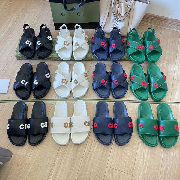 Designer Sandals Men Donne Sandali Stampa Slide amanti Scarpe Summer Wide Flat Slipper Dimensioni 35-45 Dhgate GC