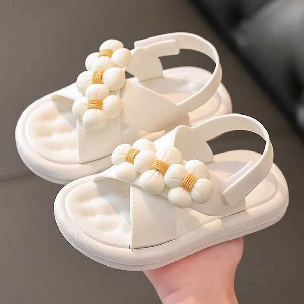 BZ52 Sandals per bambini Girls Sandals Platform Flats Princess Flowles Scarpe per bambini Summer Pink Soft Fashion Fashion Kids Beach Eva Scarpe 240419