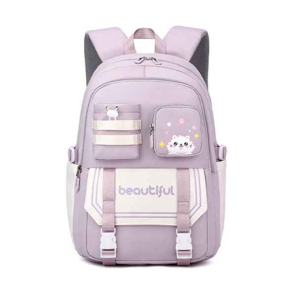 BASSE NUOVA SCUOLA NYLON BACKPACK CINEA COREANO PERMAZIONE PER Studenti delle scuole medie delle ragazze zaino scolastico impermeabile di grande capacità