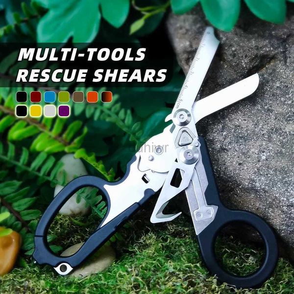 Erste -Hilfe -Versorgung Multifunktion tragbare Notfallschere mit Schloss Latch Tactical Folding Scissors Outdoor Survival Tool D240419