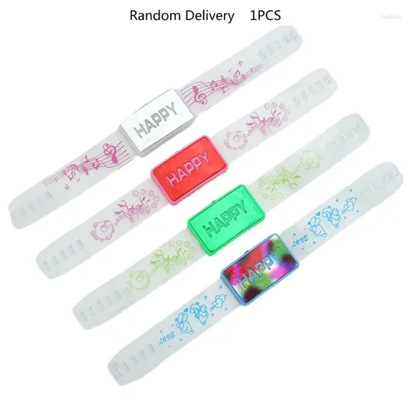 Decorazione per feste LED Light Up Wristband Happy Bracciale Night Forniture per il festival del matrimonio Gift per bambini ospite