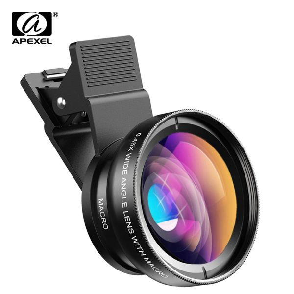 Filtri Apexel Professional Telefono fotocamera LENS 12.5X foto macro fotografica HD 0.45x Lens angolare super largo per Samsung iPhone Tutti gli smartphone