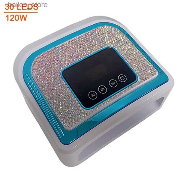 Secadores de unhas 120w luz UV para unhas lampara de una lâmpada de unha recarregável com shinestone v10 secador de gel sem fio com 3 modos de temporizador Y240419