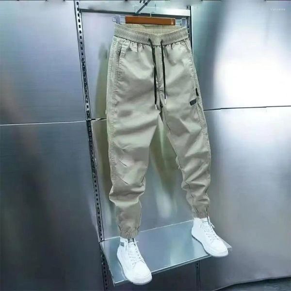 Pantaloni da uomo uomo harem slim fit cowtring elastico pantaloni alla caviglia tasche a colori solidi morbidi lunghi streetwear
