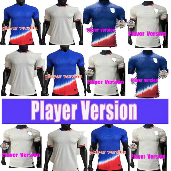 2023 2024 2025 United States Pulisic Player Version atmungsaktiv und komfortable Fußballtrikots McKennie Reyna Weah Swanson USAas Morgan Rapinoe Men Kit Football