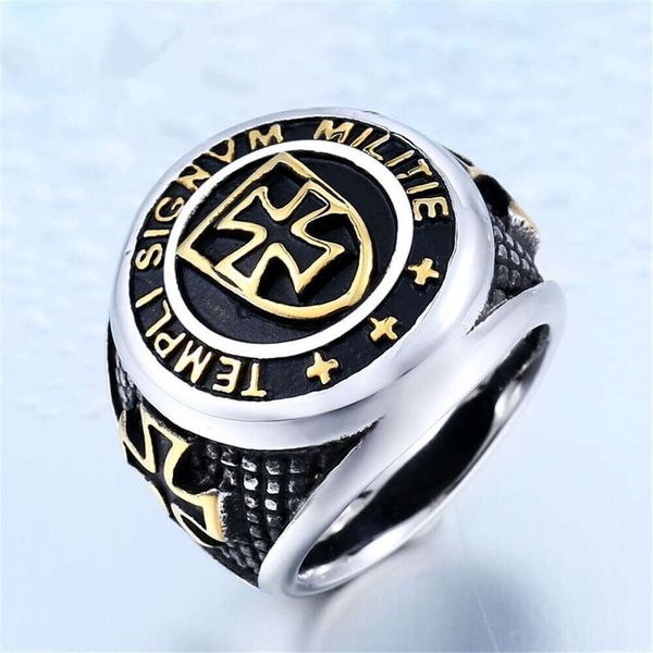 Anello di cavalieri Templari Medieval Cross Templar Medieval Mens Trend Mens Trend