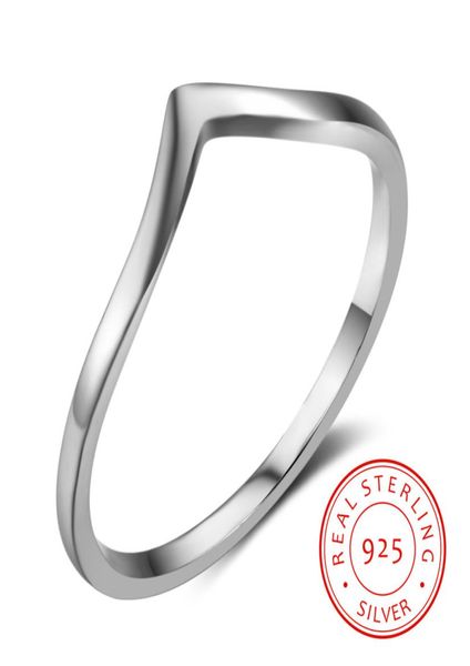 Gioielli di moda di alta qualità Simple 925 Anello d'argento Sterling Women Ultimo V Anelli a forma di Finger per adolescenti Bisuteria China Al PO1708672