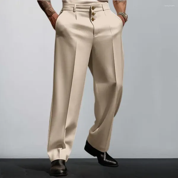 Abiti da uomo Abito da uomo Pantaloni eleganti con tasche morbide Closura Formale Business Style Pantaloni per l'ufficio Indossare dritti