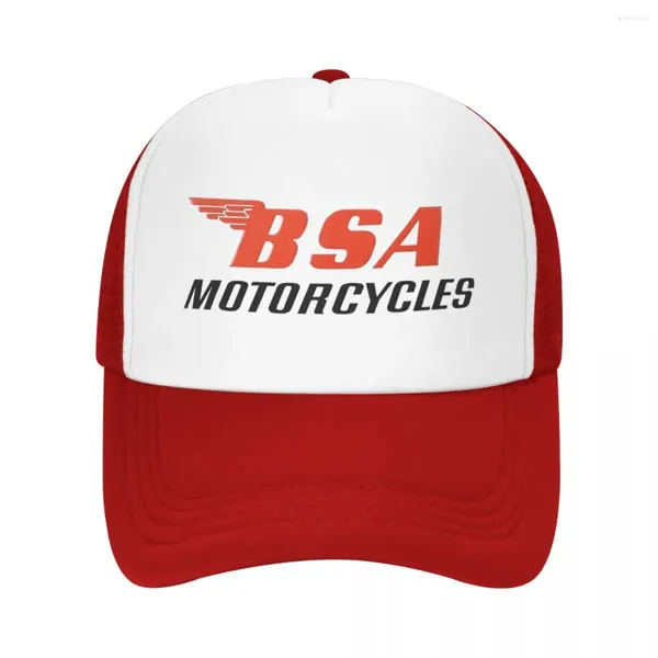 Ball Caps для взрослых винтаж BSA Мотоциклы Trucker Hat Hip-Hop Mesh Baseball Cap Polyester Dad Регулируемый гоночный лето