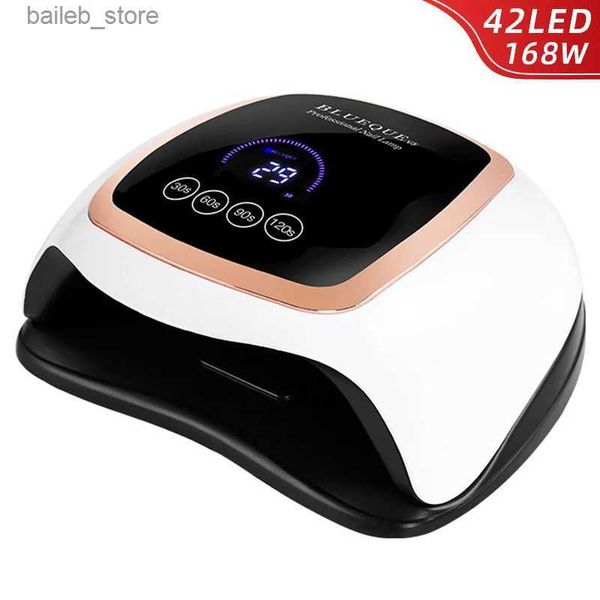 Lâmpada LED de secador de unha UV para manicure para secador de unhas com lâmpada de secagem de unhas HD LCD 42LEDS para acessórios e ferramentas de manicure de esmalte em gel Y240419