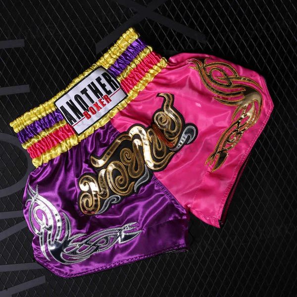 Мужские шорты Еще один боксеры Muay Taai Shorts MMA, вышитые спортивные боевые боксы, шорты Sanda Martial Arts Shorts T240419
