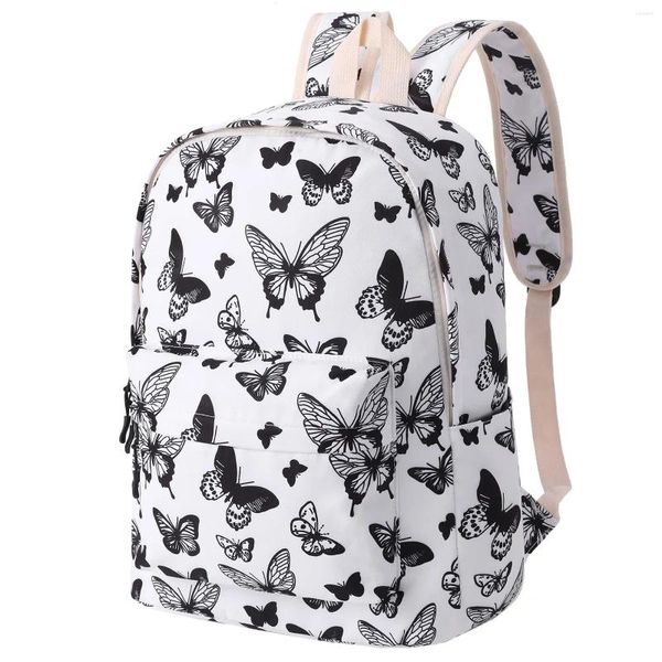 Bolsas escolares mochilas borboleta mochilas fofas saco de escolares laptop backpack backpack college bookbags crianças pré -escolar jardim de infância Daypack