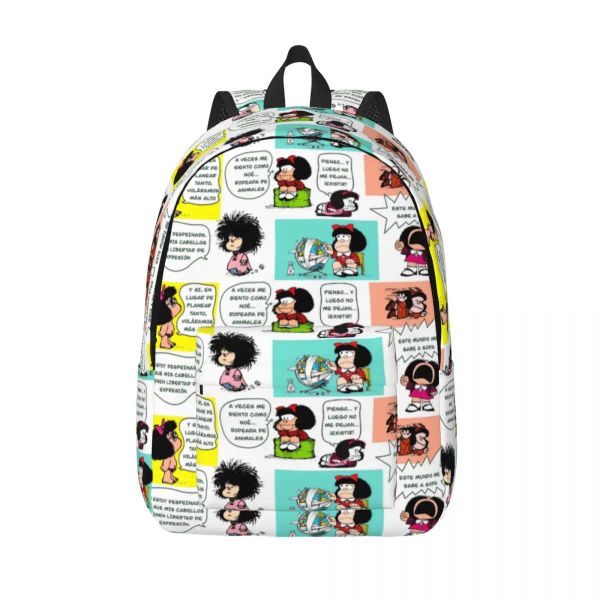 Сумки Манга Куино Мафалда ноутбук рюкзак, женщины, мужчины, случайная книжная сумка для школьного колледжа Каваи, мультфильм.