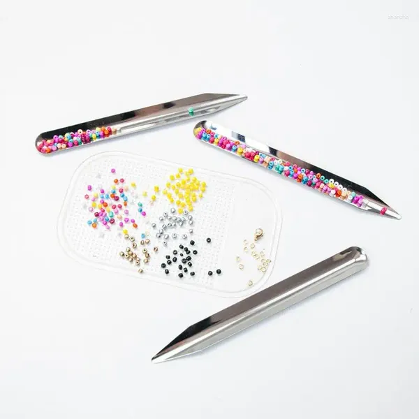 Aufbewahrungstaschen Perlenmatte Edelstahllöffel/Perlenstabile Schmuck Perlenschaufel machen Werkzeug für DIY -Halsketten -Designzubehör her