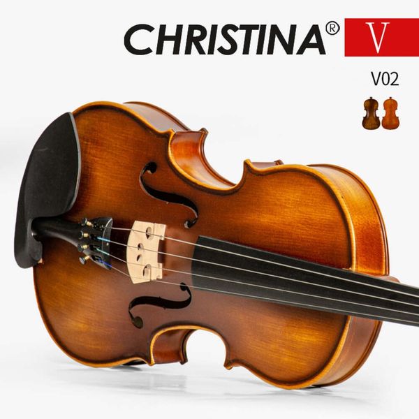 Italien Christina Stradivari V02 Violine 4/4 Violino 3/4 Antike hochwertige handgefertigte akustische Geigenbow Rosin-Rosin-Violon-Paten-Streichinstrument