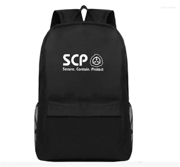 Backpack -Spiel SCP Secure enthalten Protect USB Portbag Schulter -Reiseschüler Teenager Casual Laptop Geschenke