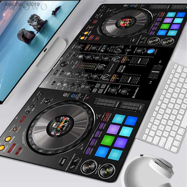 Mouse blocs de mouse RESTES RÁDIO DJ DJ Controlador Workbench Pad Gamer Gamer grande Mat de mato personalizado Mat teclado Laptop Soft Gamer Anti-Slip Mouse Pad Y240419